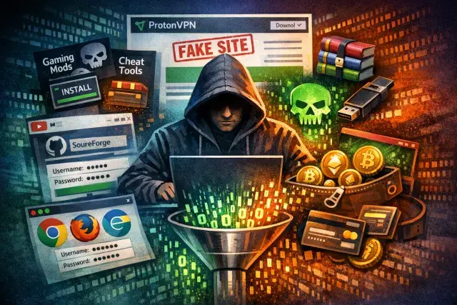 NWHStealer Campaign Spreads Through Fake Proton VPN Sites and Tools